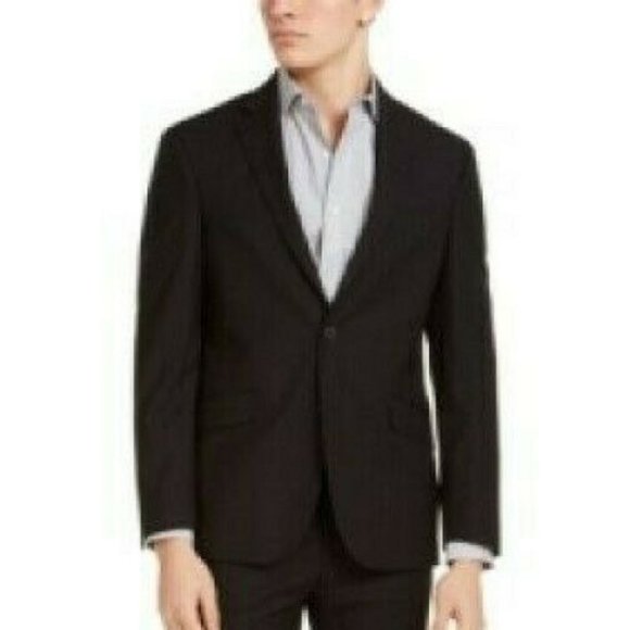Kenneth Cole Other - Kenneth Cole Slim-Fit Techni-Cole Stretch Black Plaid Suit Jacket 44S $325